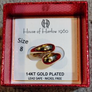 House of Harlow 1960 Gold and Red Ring